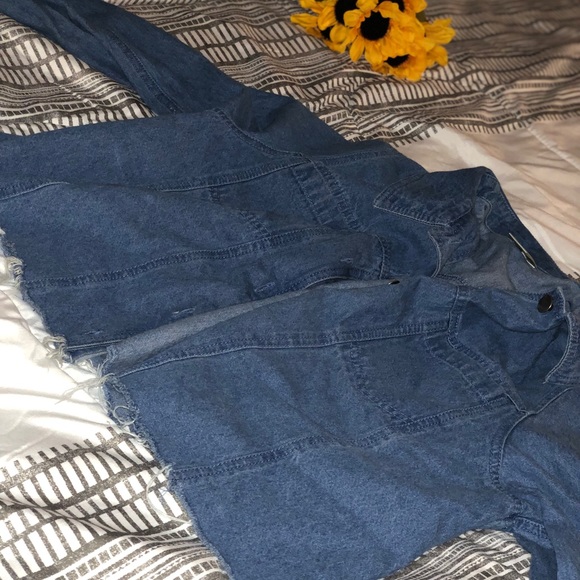 Thrifted Distressed Jean Jacket - Picture 1 of 1